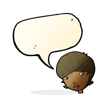 çizgi film dostu kadınla konuşma balonu