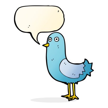 Konuşma baloncuklu çizgi film kuşu