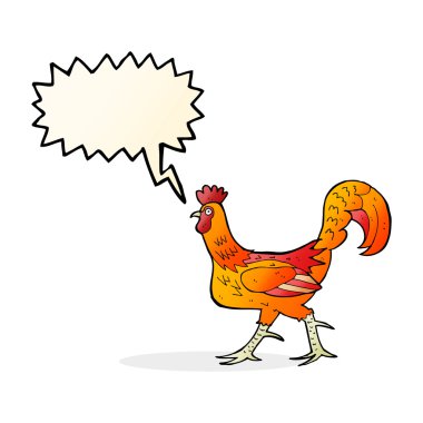 Konuşma baloncuklu horoz çizgi filmi