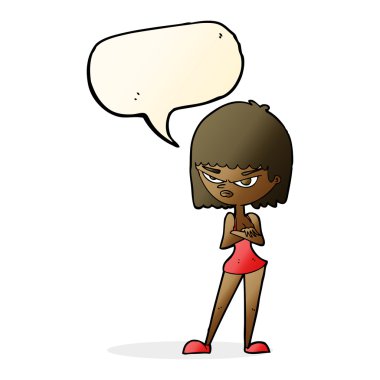 karikatür konuşma balonu ile kızgın kadın