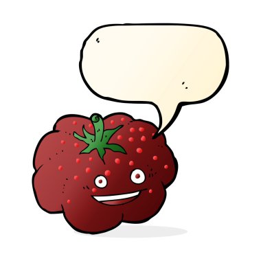 karikatür mutlu domates ile konuşma balonu