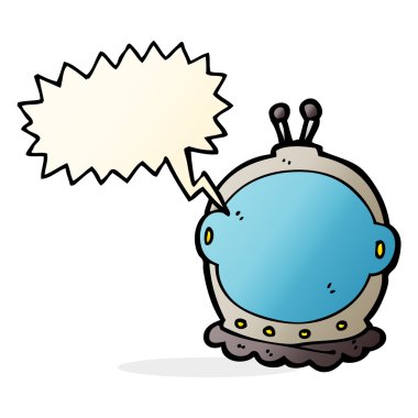 Konuşma baloncuklu astronot miğferi