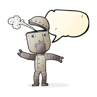 Konuşma baloncuklu komik robot.