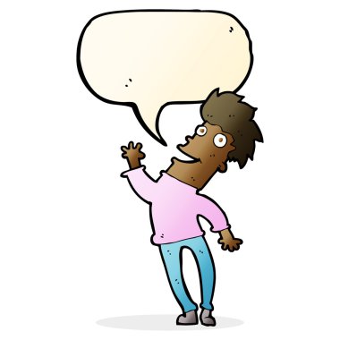 çizgi film mutlu adam konuşma baloncuğu ile