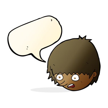 çizgi film konuşma baloncuğu ile yüzünü vurguladı