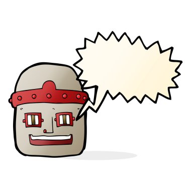 çizgi film robot kafa ile konuşma balonu