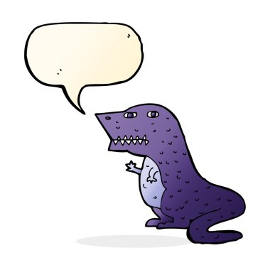 Konuşma baloncuklu karikatür dinozor