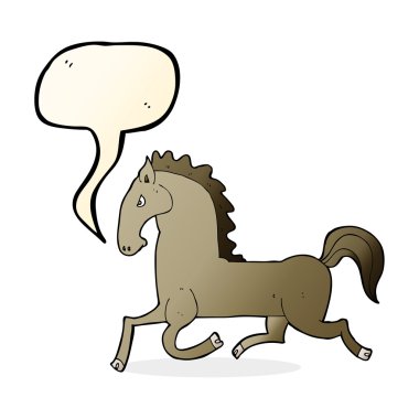 konuşma balonu ile çalışan at çizgi film