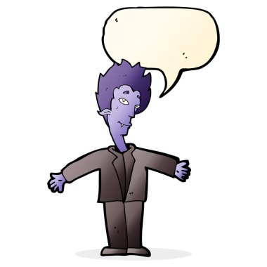 karikatür mutlu vampirle konuşma balonu