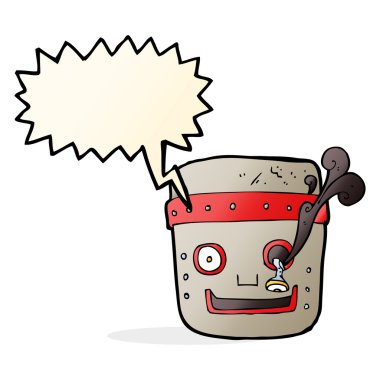 çizgi film robot kafa ile konuşma balonu