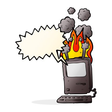 çizgi film eski bilgisayar ile konuşma balonu