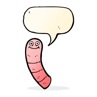 Konuşma baloncuklu çizgi film solucanı