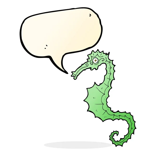 Cartoon sea horse with speech bubble — Stock Vector