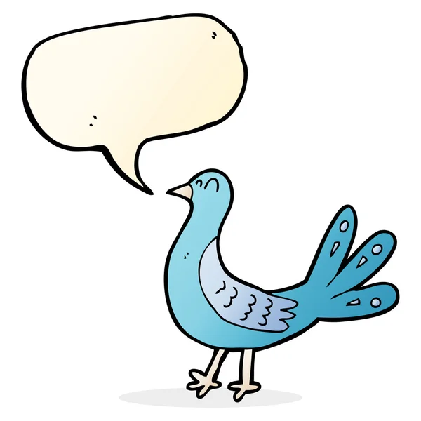 भाषण बबल सह कार्टून पक्षी — स्टॉक व्हेक्टर