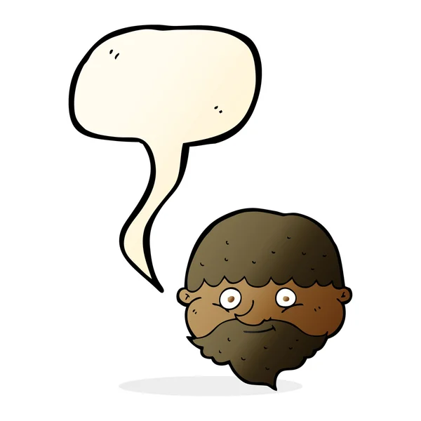 Dessin animé barbu homme avec bulle de parole — Image vectorielle