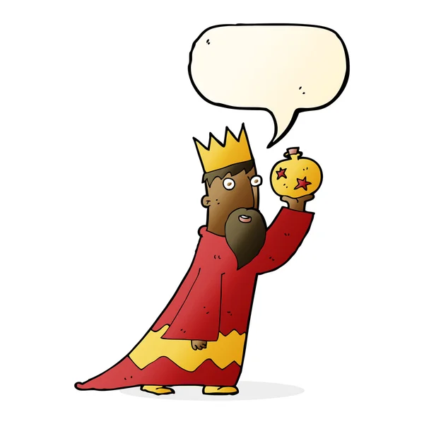 One of the three wise men with speech bubble — Stock Vector