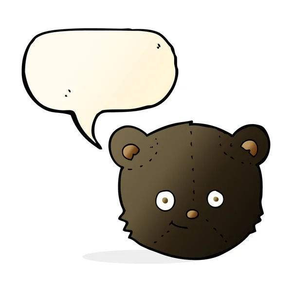 Cartoon black bear head with speech bubble — Stock Vector