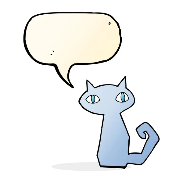 Chat dessin animé avec bulle de parole — Image vectorielle