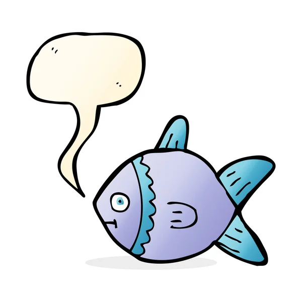 Peces de dibujos animados con burbuja del habla — Vector de stock