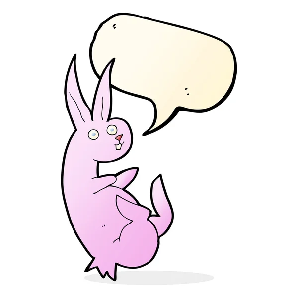 Kö tecknad kanin med tal bubbla — Stock vektor