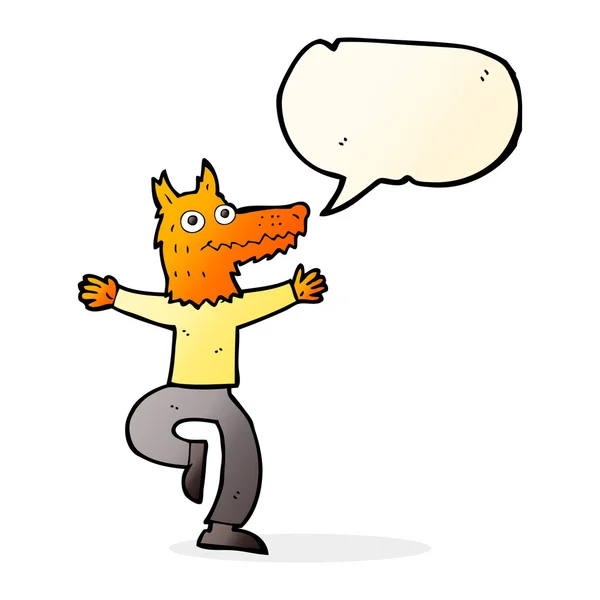 Kreslený fox muž s balónem — Stockový vektor