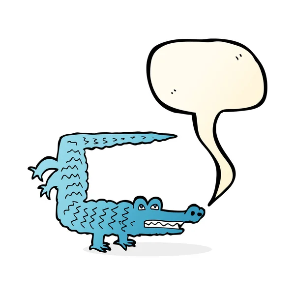 Crocodile de dessin animé avec bulle de parole — Image vectorielle