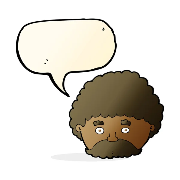 Hombre de dibujos animados con bigote con burbuja de habla — Vector de stock