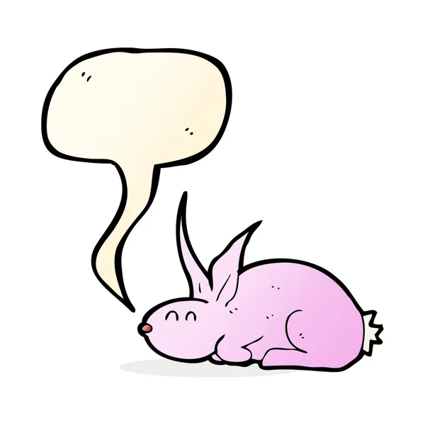 Cartoon konijn met spraakbel — Stockvector
