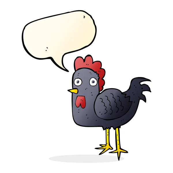 Pollo del fumetto con la bolla di discorso — Vettoriale Stock