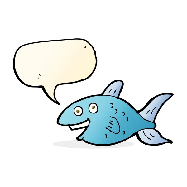 Poisson dessin animé avec bulle de parole — Image vectorielle