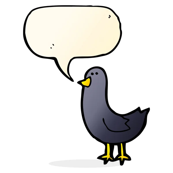 Κινουμένων σχεδίων πουλί με φούσκα ομιλία — Διανυσματικό Αρχείο