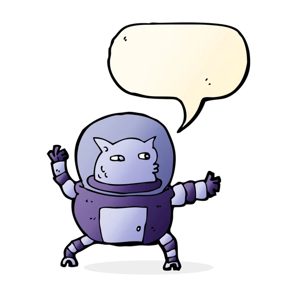 Cartoon alien with speech bubble — Stock Vector