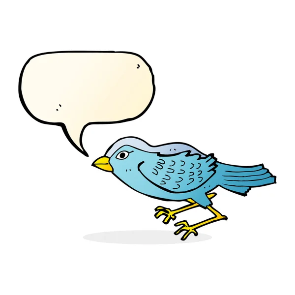 Cartoon garden bird with speech bubble — Stock Vector
