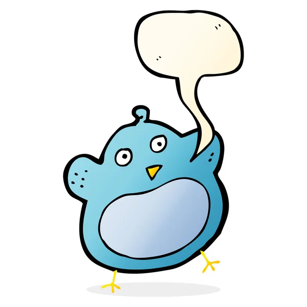 Dibujos animados pájaro gordo con burbuja del habla — Archivo Imágenes Vectoriales
