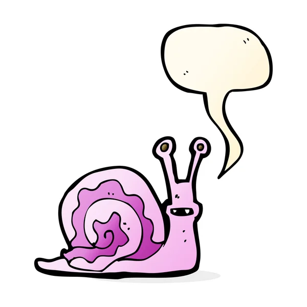 带有言语泡沫的卡通片蜗牛 — 图库矢量图片