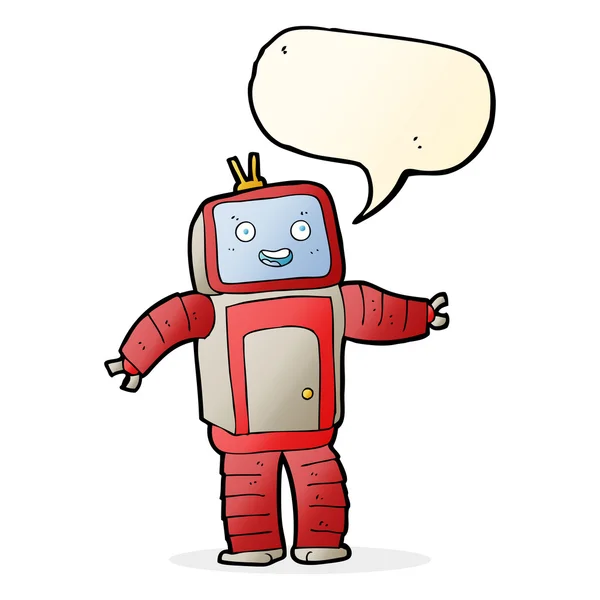 Cartoon robot with speech bubble — Stock Vector