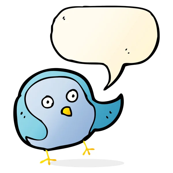 Cartoon bird with speech bubble — Stock Vector