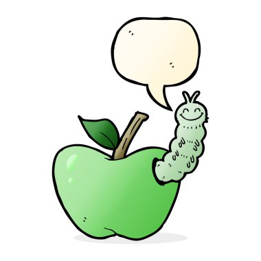Konuşma baloncuklu çizgi film elması