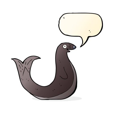 çizgi film mutlu fok ile konuşma balonu