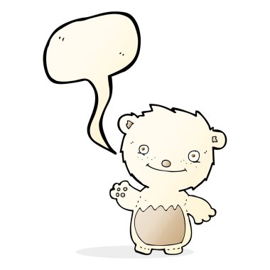 sallama kutup ayısı yavrusu konuşma balonu ile çizgi film