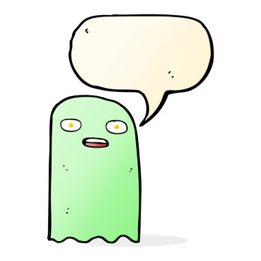 Konuşma balonlu komik karikatür hayaleti