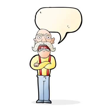 Çizgi film yaşlı adamı konuşma balonuyla şok etti.