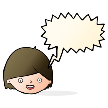 Konuşma baloncuğu ile gülen surat.