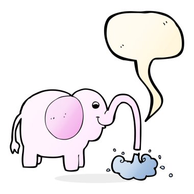 su ile konuşma balonu squirting çizgi fil