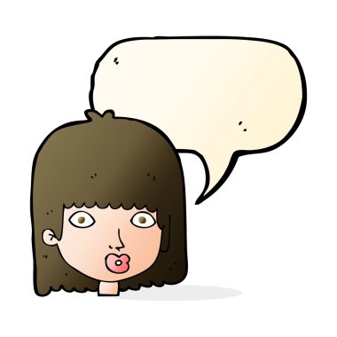 Karikatür, konuşma balonlu kadını şaşırttı.