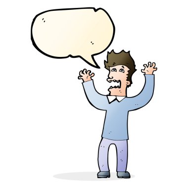 Çizgi film konuşma balonuyla adamı dehşete düşürdü.