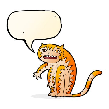 Konuşma baloncuklu çizgi film kaplanı