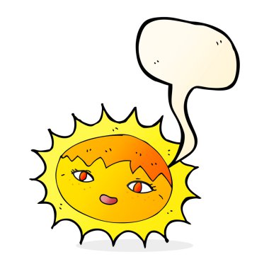 Konuşma baloncuklu güzel güneş çizgi filmi