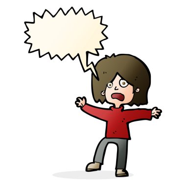 karikatür konuşma balonu kişiyle korkuttu