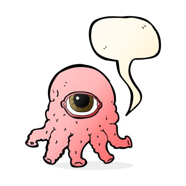 çizgi film uzaylı kafası ile konuşma balonu